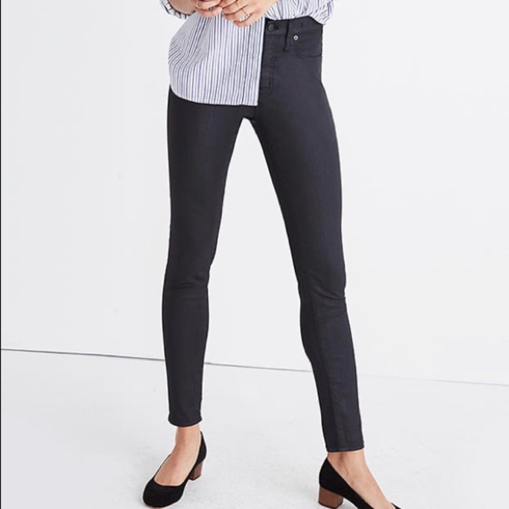 Madewell coated black jeans size 25